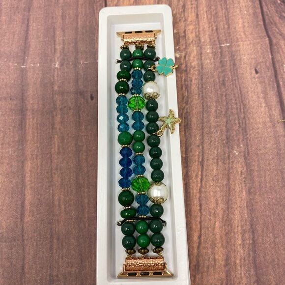 MACY’S BEAD AND SEA CHARMS APPLE WATCH BAND COMPATIBLE WITH 38mm CY08 - Picture 3 of 5